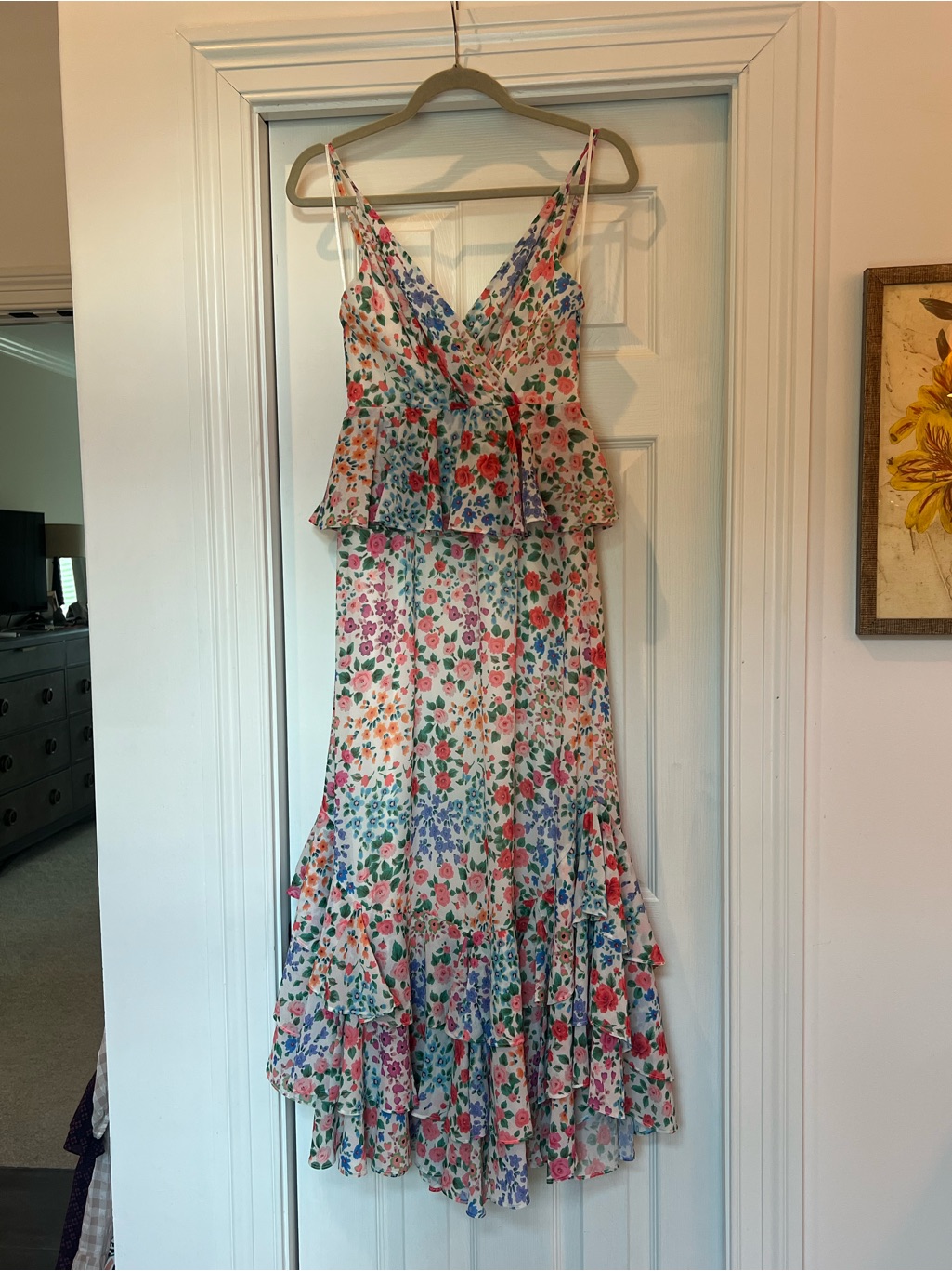 Yumi Kim White Multi Floral Tiered Maxi Dress